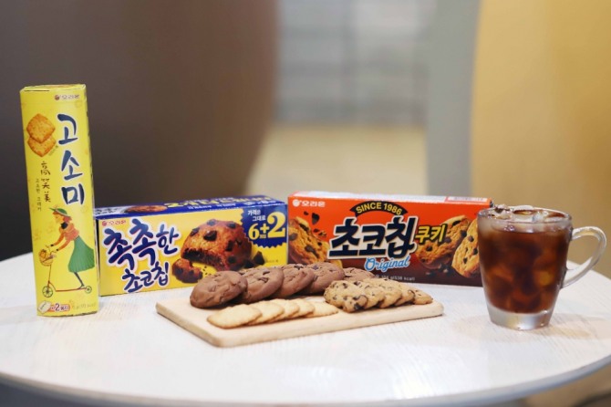오리온 비스킷 '초코칩쿠키·고소미·촉촉한초코칩' 제품. 사진=오리온