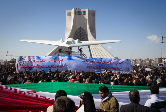 이란이 복제했다고 주장하는 RQ-170 복제 무인기 모습. 사진=로이터