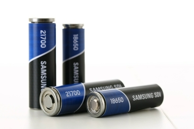삼성SDI가 생산 중인 원통형 배터리 제품들 사진=삼성SDI