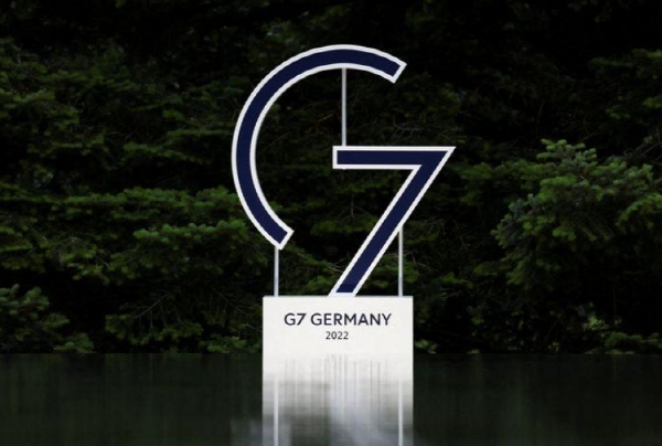 지난 6월말 독일에서 열린 G7 회의에 설치된 G7로고. 사진=로이터