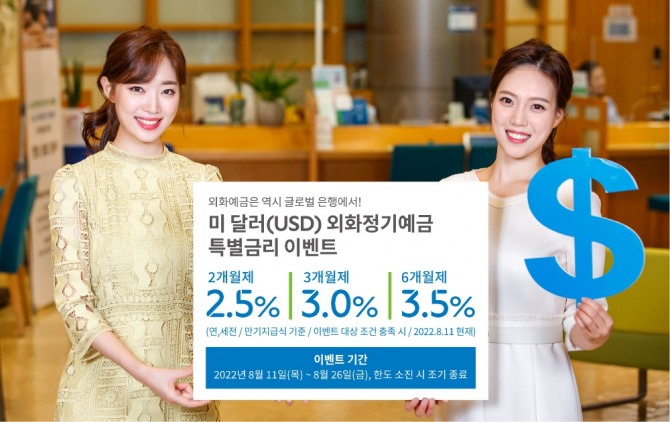 SC제일은행은 최고 연 3.5% 특별금리를 제공하는 미 달러화 외화정기예금 특판을 실시한다고 밝혔다. [사진=SC제일은행]