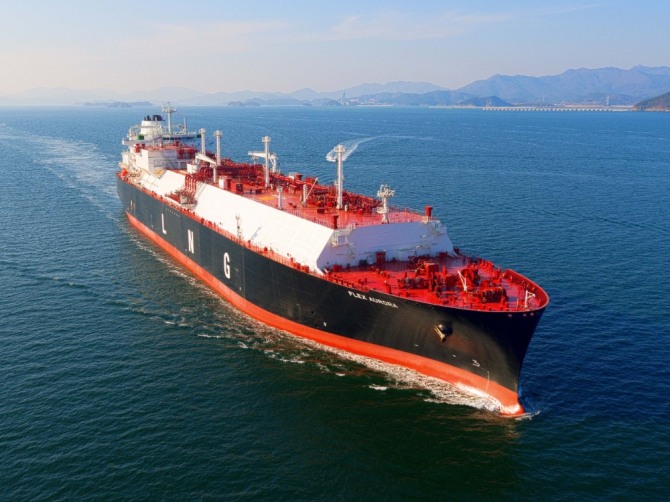 Hyundai Samho Heavy Industries' dry LNG carrier. Photo = Korea Shipbuilding & Marine Engineering