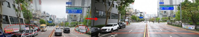 과천시 불법 현수막 단속 전(좌), 단속 후(우) 모습