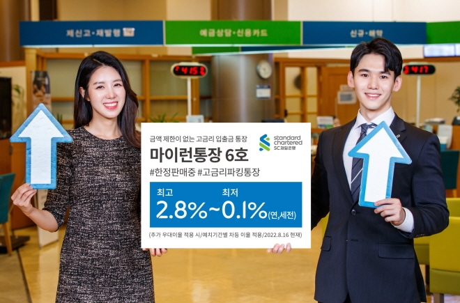 SC제일은행이 자유입출금예금 '마이런통장 6호'를 한정 기간 판매한다고 밝혔다. [사진=SC제일은행]