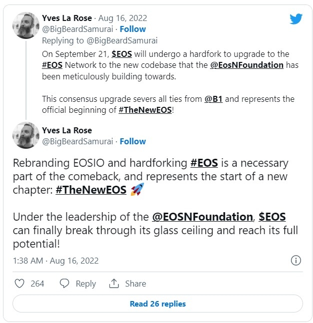 출처=EOS 네트워크 재단 이브 라 로즈 CEO 트위터