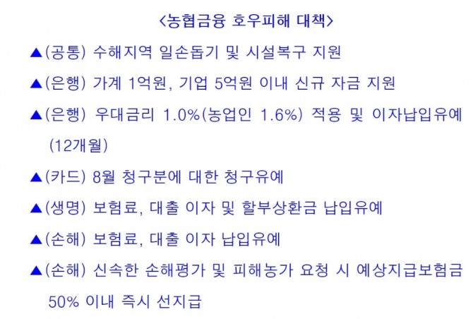 NH농협금융의 호우피해 대책 [자료=NH농협금융지주]