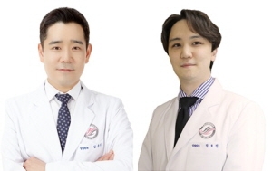 정형외과 김중일 교수(사진 왼쪽), (오른쪽) 정호정 임상강사(사진 오른쪽). 출처=한림대의료원.