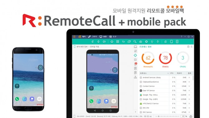 모바일 원격지원 솔루션 ‘리모트콜 모바일팩(RemoteCall+mobile pack)'. 사진=알서포트