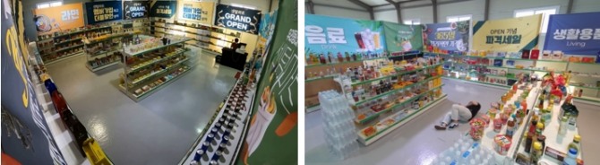 편의점 형태 무인매장 세트장 전경 및 이상행위 촬영 사진. 사진=마크애니