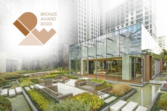 ‘IDEA 디자인 어워드 2022'에서 브론즈(Bronze)를 수상한 과천자이 ‘스톤클라우드’. 사진=GS건설