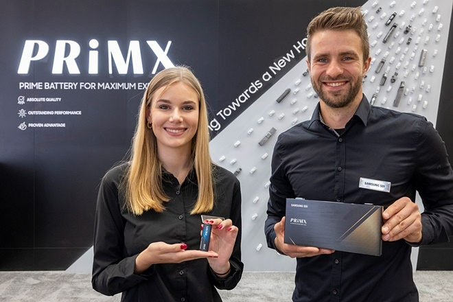 삼성SDI가 독일 하노버에서 열리는 '2022 하노버 상용차 박람회'에 참가해 PRiMX 배터리 제품들을 선보이고 있다. 사진=삼성SDI