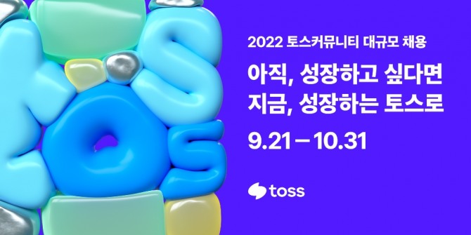 토스를 운영하는 비바리퍼블리카는 오는 10월31일까지  전 계열사 24개 직군에서 최대 300명을 채용한다고 밝혔다. [사진=토스] 