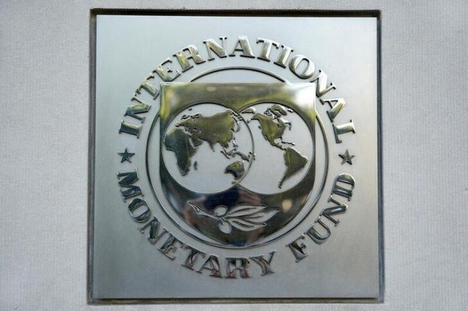 미국 워싱턴 소재 IMF 본부 건물 내 내걸린 IMF로고. 사진=로이터