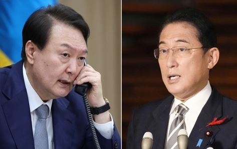 윤석열 대통령-기시다 후미오 일본 총리.