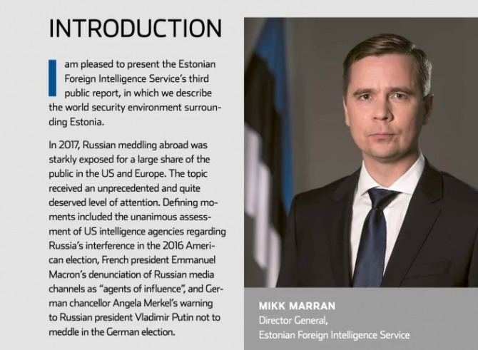 미크 마란 에스토니아 대외정보국 국장. 사진=야후