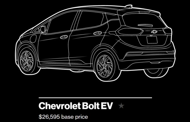GM 쉐보레 볼트 EV의 기본형 가격.