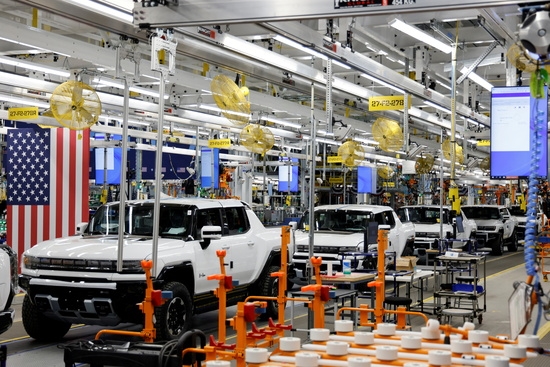 미국 디트로이트에 있는 제너럴모터스(GM)의 전기자동차 조립 공장. 사진=로이터