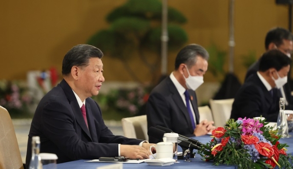 11월 15일 인도네시아에서 열린 한중정상회담에서 시진핑 중국 국가주석이 발언하고 있다. 사진=뉴시스