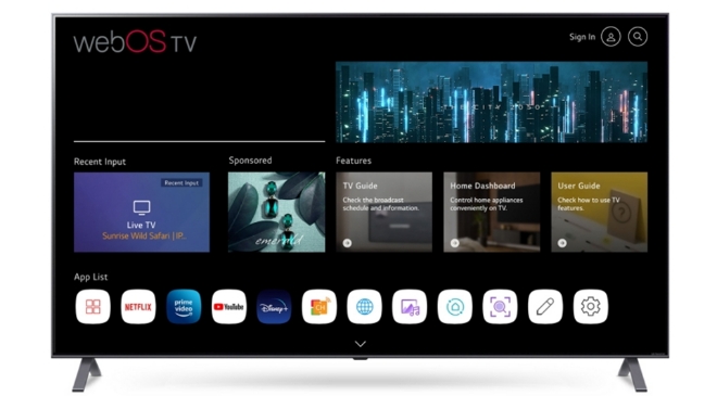 webOS 탑재된 LG 스마트TV. 사진=LG전자 뉴스룸