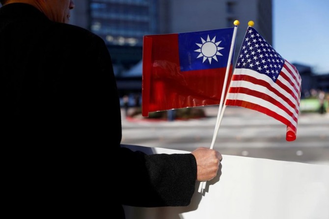 미국과 대만 국기. 사진=로이터