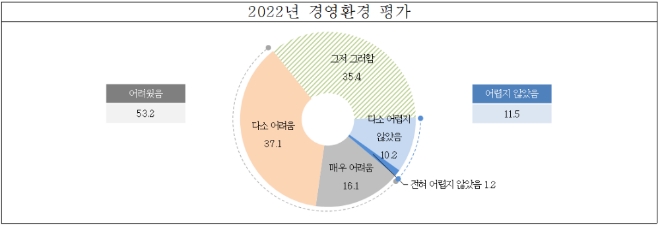 2022 경영환경 평가 표. 사진=중소기업중앙회