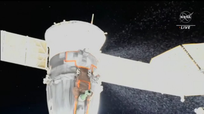 소유즈 우주선에서 냉각제가 대량 누출되는 사고가 발생했다. 사진=나사(NASA)
