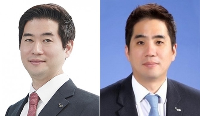 윤새봄 ㈜웅진 대표(왼쪽)와 윤형덕 렉스필드 컨트리클럽 부회장(오른쪽). 사진=웅진그룹.