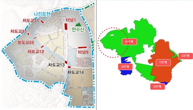 도시시설물(터널, 교량) 위치도