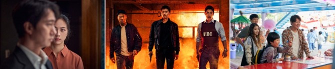 (왼쪽부터) '헤어질 결심', '공조2: 인터내셔널', '브로커'. 사진=CJ ENM
