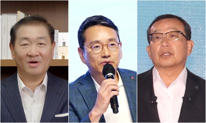 왼쪽부터 한종희 삼성전자 부회장, 조주완 LG전자 사장, 조성환 현대모비스 사장 순. 사진=각 사 취합