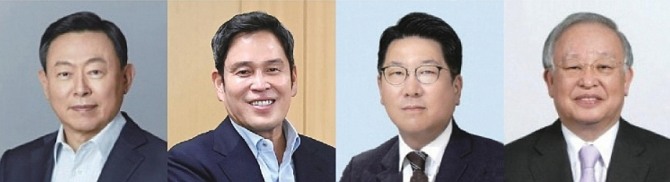 (좌측부터) 신동빈 롯데 회장, 정용진 신세계그룹 부회장, 정지선 현대백화점그룹 회장, 손경식 CJ그룹 회장. 사진=각사.