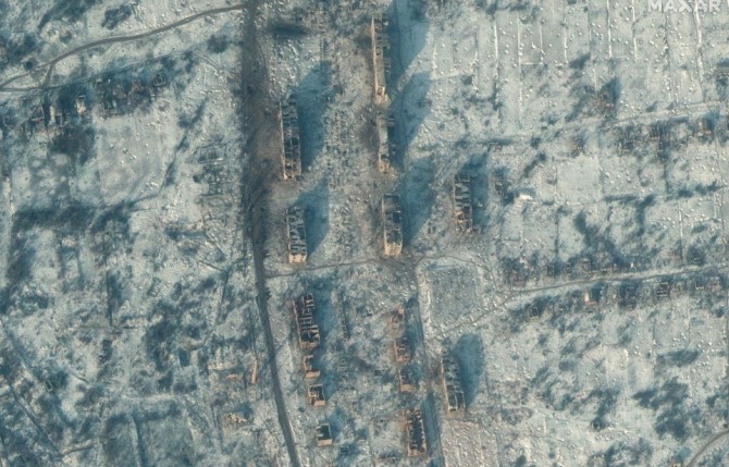 위성으로 살펴본 솔레다르 지역. 사진=로이터