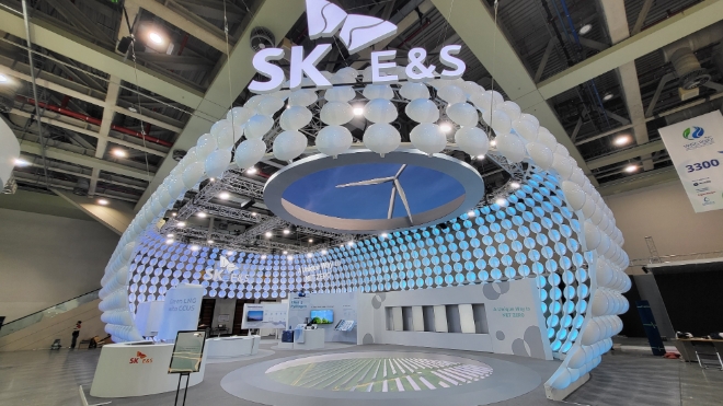 지난해 5월 대구 엑스코(EXCO)에서 열린 '2022 세계가스총회'에 참가한 SK E&S 전시관. 사진=SK E&S