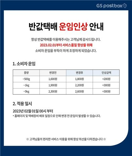 반값택배 운임인상 안내. 사진=연합뉴스