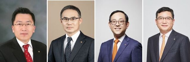 한화그룹이 31일 한화손해보험, 한화투자증권, 한화자산운용, 한화저축은행 등 4개 금융계열사 대표이사에 대한 내정 인사를 발표했다. 사진은 (왼쪽부터) 나채범 한화생명 신임 대표이사 내정자, 한두희 한화투자증권 신임 대표이사, 권희백 한화자산운용 신임 대표이사, 강성수 한화저축은행 신임 대표이사. 사진제공=한화그룹 