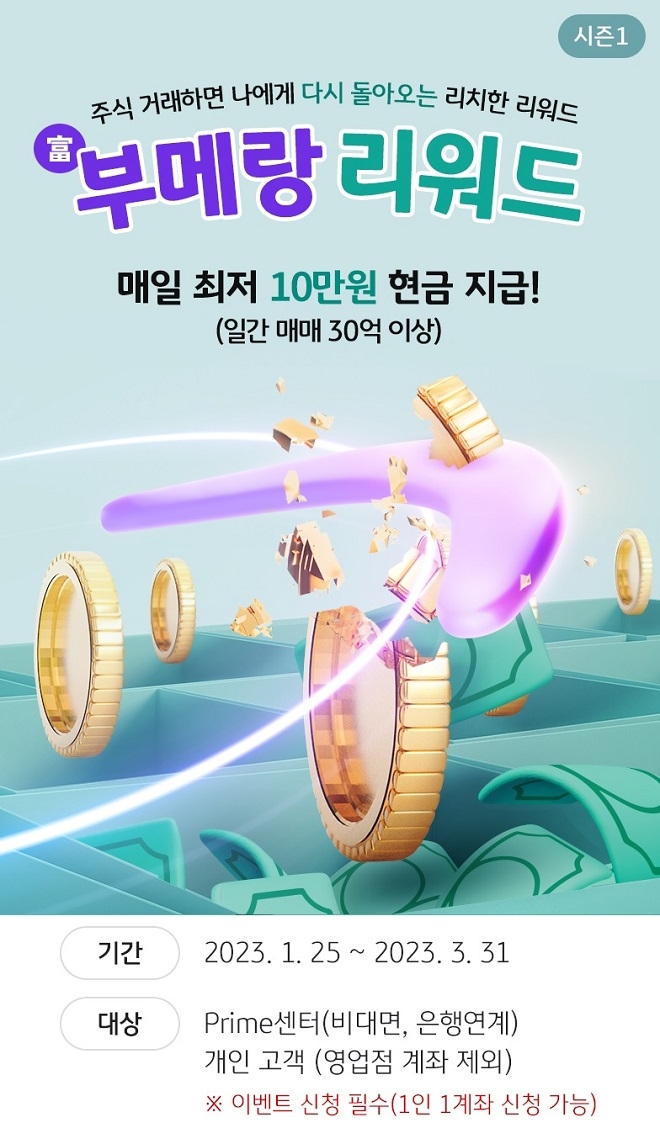 KB증권의 부메랑 리워드 시즌 1 이벤트. 사진=KB증권