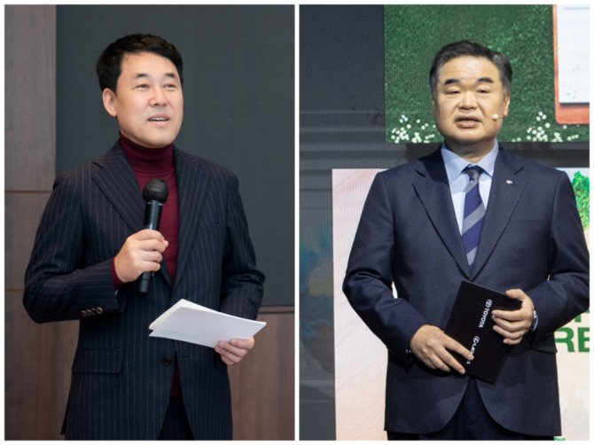 이지홍 혼다코리아 대표(왼쪽), 콘야마 마나부 한국토요타자동차 대표 사진=각사
