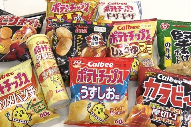 일본 식품기업 칼비의 대표적인 스낵 제품.