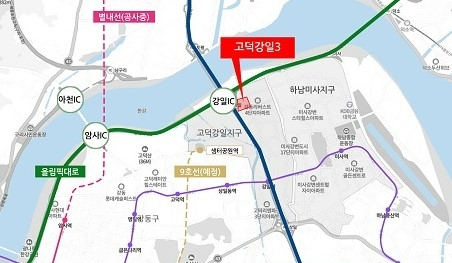 고덕강일3 토지임대부 분양주택 위치도