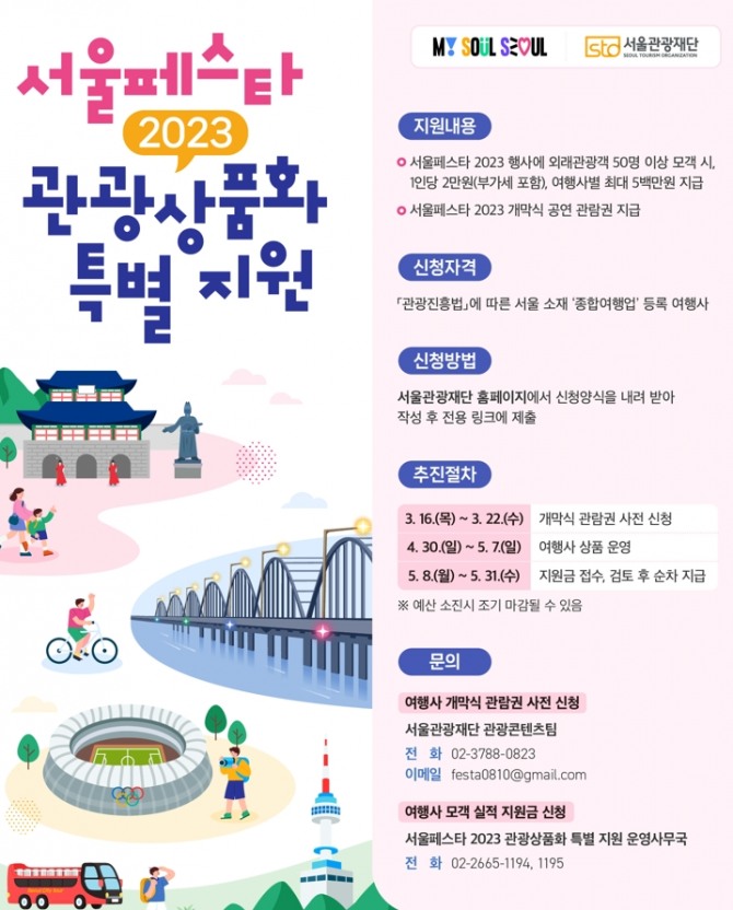 서울페스타 2023 관광상품화 특별 지원 웹포스터