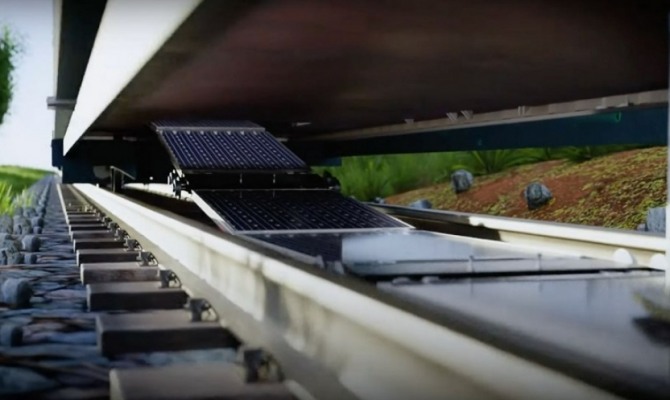 선웨이즈가 기차선로에 펼칠수 있는 태양광 발전시스템을 개발했다. 사진=선웨이즈