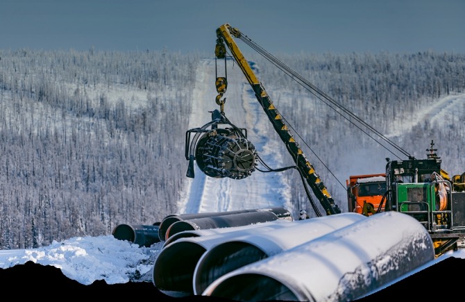 러시아에서 중국으로 가스를 보내기 위해 건설 중인 '파워 오브 시베리아2'.