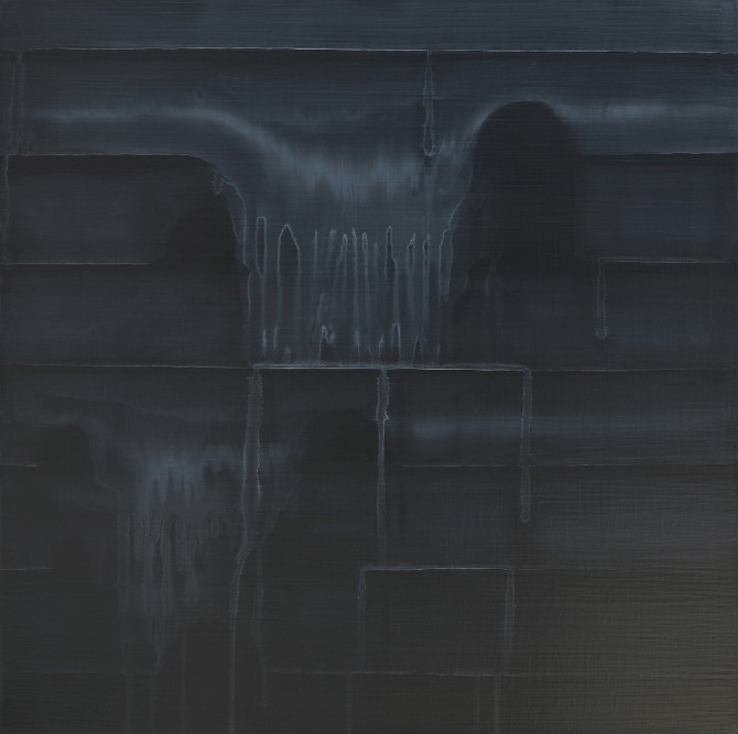 양규준, 검은산수 2320, 60.6cm 정방형, Acrylic on canvas, 2023