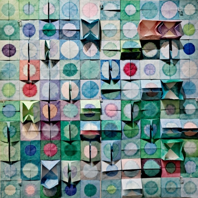 권혁조, 소리(sound) 21-4, 60×60cm, Watercolour on hanji, 2021