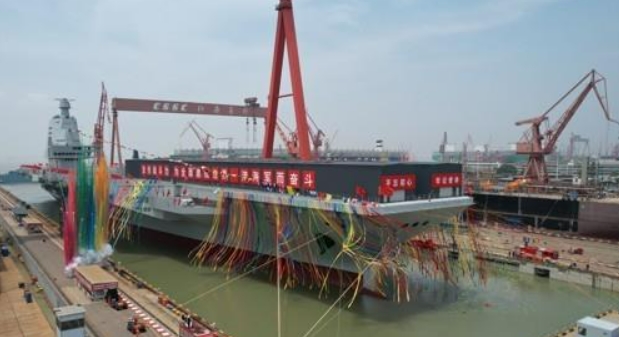 해상테스트를 앞두고 있는 중국의 3번 항공모함 푸젠함. 사진=연합뉴스