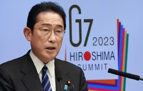 G7정상회담을 앞두고 기자회견하는 기시다 후미오 일본총리. 사진=로이터