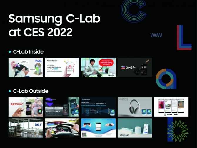 삼성의 사내벤처 육성프로그램 C-Lab이 탄생시킨 스타트업들이 CES2022에서 소개돼 주목을 받았다. 사진=삼성