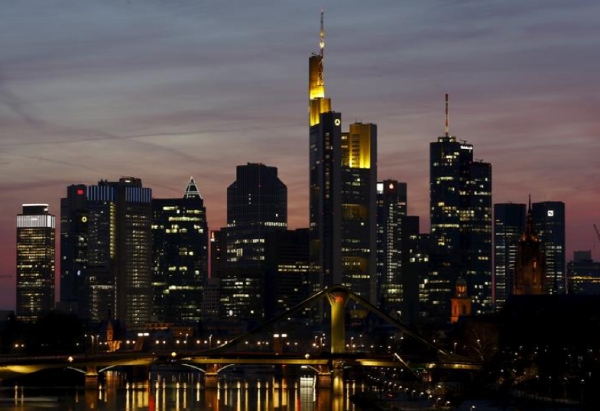 독일 프랑크푸르트 금융중심가 야경모습. 사진=로이터