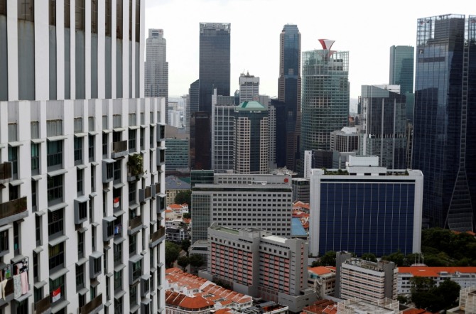 고층빌딩이 빼곡한 싱가포르 중심가. 사진=로이터