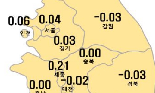 시도별 아파트 매매가격지수 변동률. 자료=한국부동산원